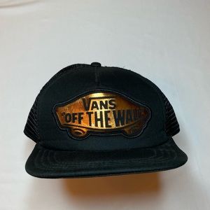 Vans Black Hat with Gold Logo